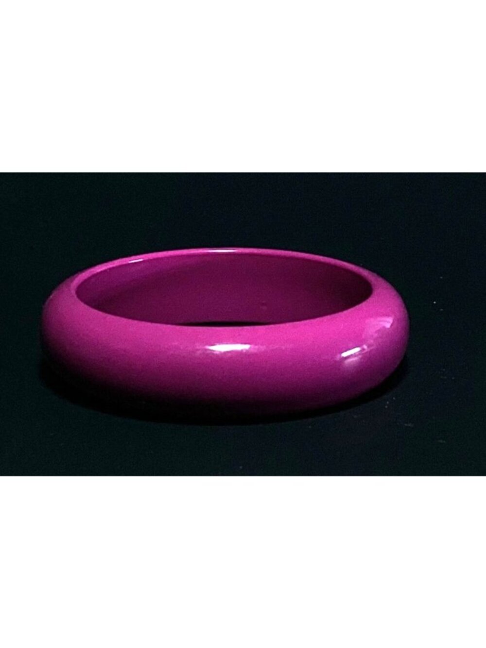 Chunky Domed Dark Pink Lucite Bangle Bracelet Minimalist Stackable Barbiecore - Picture 5 of 7
